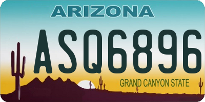 AZ license plate ASQ6896