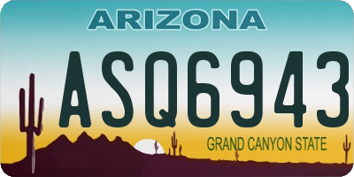AZ license plate ASQ6943