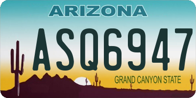 AZ license plate ASQ6947