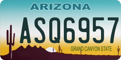 AZ license plate ASQ6957