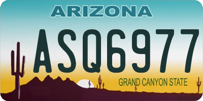 AZ license plate ASQ6977