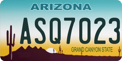 AZ license plate ASQ7023