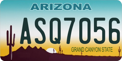 AZ license plate ASQ7056