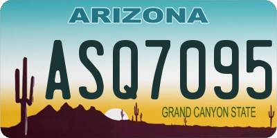 AZ license plate ASQ7095