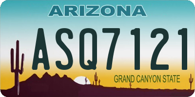 AZ license plate ASQ7121