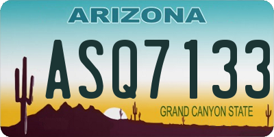 AZ license plate ASQ7133