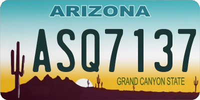 AZ license plate ASQ7137