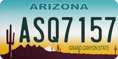 AZ license plate ASQ7157