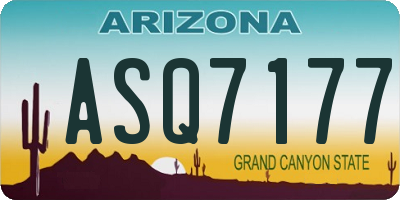 AZ license plate ASQ7177