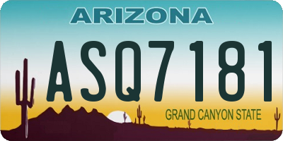 AZ license plate ASQ7181
