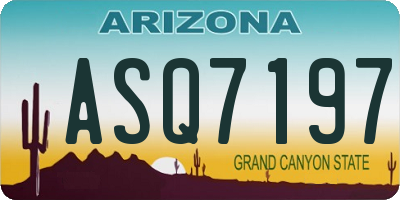 AZ license plate ASQ7197