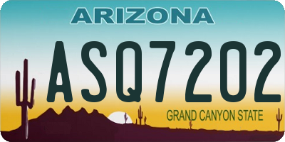 AZ license plate ASQ7202