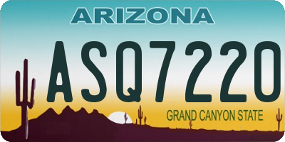 AZ license plate ASQ7220