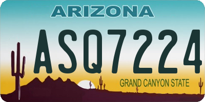 AZ license plate ASQ7224