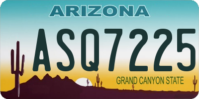 AZ license plate ASQ7225