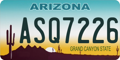 AZ license plate ASQ7226