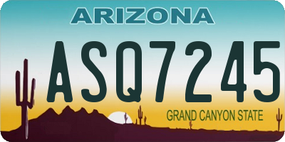 AZ license plate ASQ7245