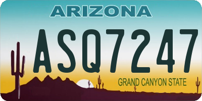 AZ license plate ASQ7247