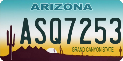 AZ license plate ASQ7253