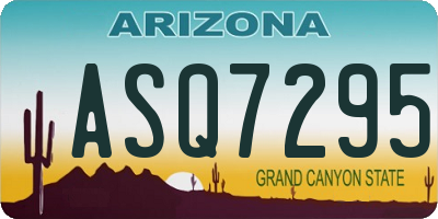 AZ license plate ASQ7295