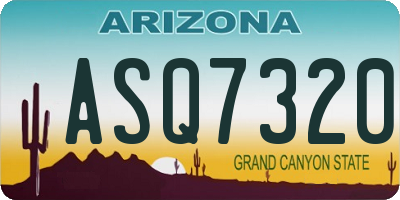 AZ license plate ASQ7320