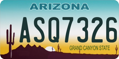 AZ license plate ASQ7326