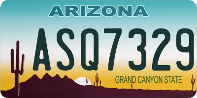 AZ license plate ASQ7329