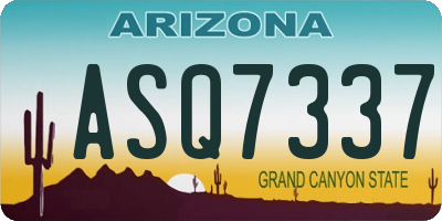 AZ license plate ASQ7337