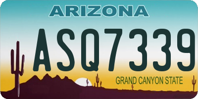 AZ license plate ASQ7339