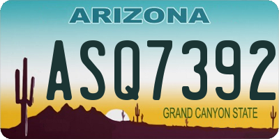 AZ license plate ASQ7392