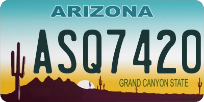 AZ license plate ASQ7420