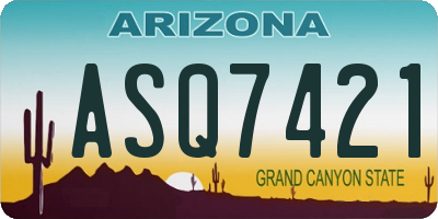 AZ license plate ASQ7421