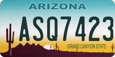 AZ license plate ASQ7423