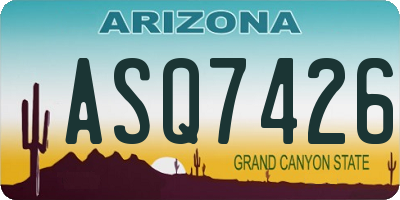 AZ license plate ASQ7426
