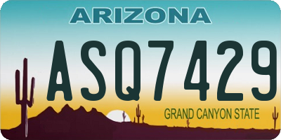 AZ license plate ASQ7429