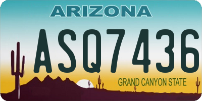 AZ license plate ASQ7436