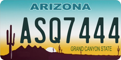 AZ license plate ASQ7444