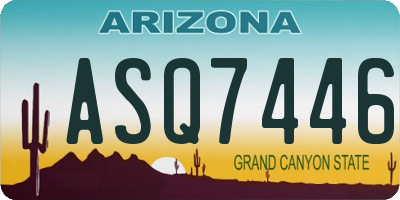 AZ license plate ASQ7446