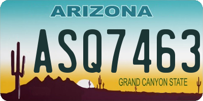 AZ license plate ASQ7463
