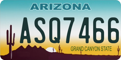 AZ license plate ASQ7466