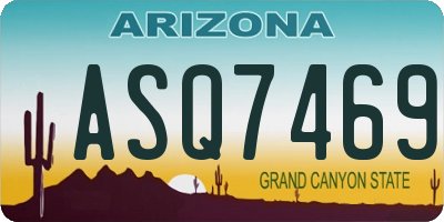 AZ license plate ASQ7469