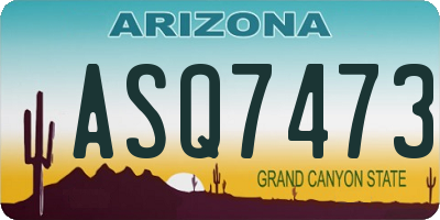 AZ license plate ASQ7473