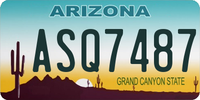 AZ license plate ASQ7487