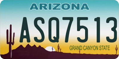 AZ license plate ASQ7513
