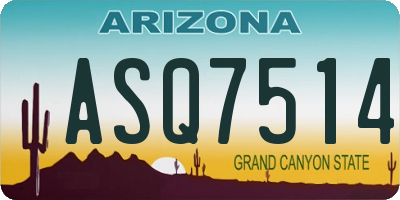 AZ license plate ASQ7514