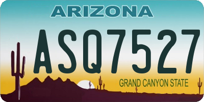 AZ license plate ASQ7527