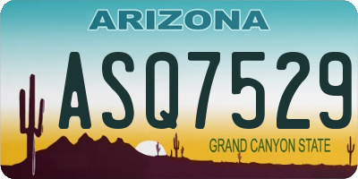 AZ license plate ASQ7529