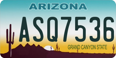 AZ license plate ASQ7536
