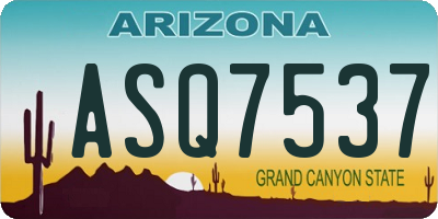 AZ license plate ASQ7537