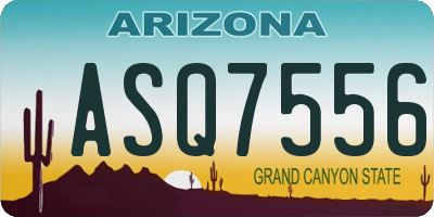 AZ license plate ASQ7556